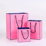 Custom Printed Paper Shopping Bags , Personalized Paper Gift Bags With Ribbon