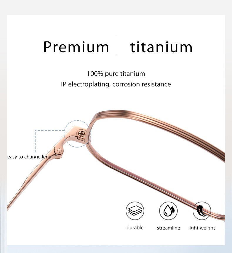 CE Pure Titanium Glasses Frames Square Full Optical 3 Color For Men