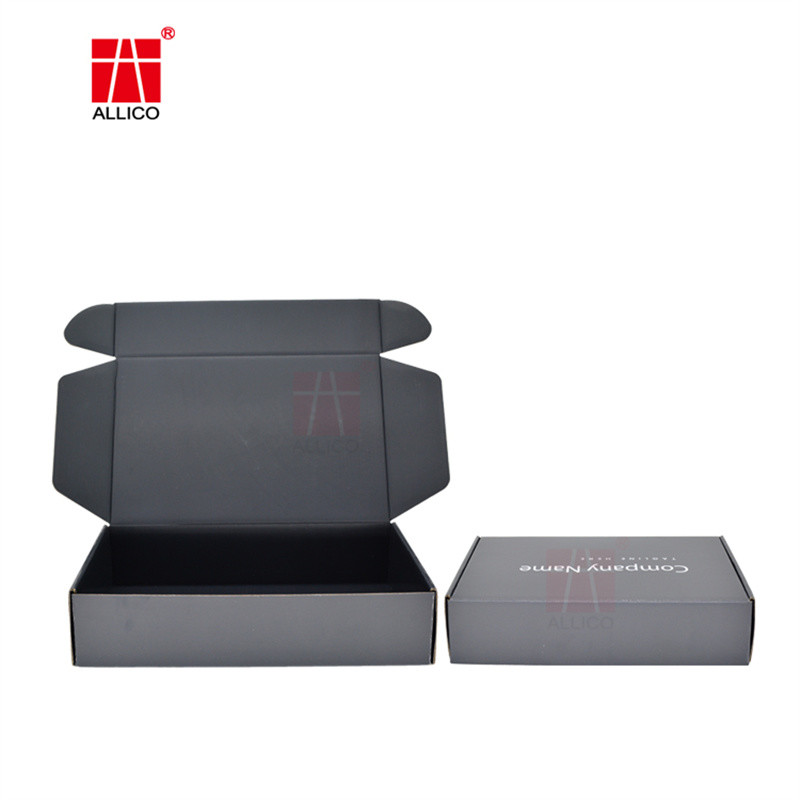 Black Simple Folding Corrugated Paper Mailer Box Packaging Case