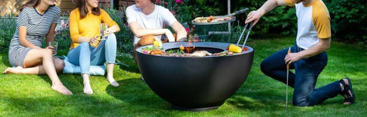 Outdoor Cooking Corten Steel Bbq Grill Decorative Outdoor Camping Corten Steel Fire Pit Grill
