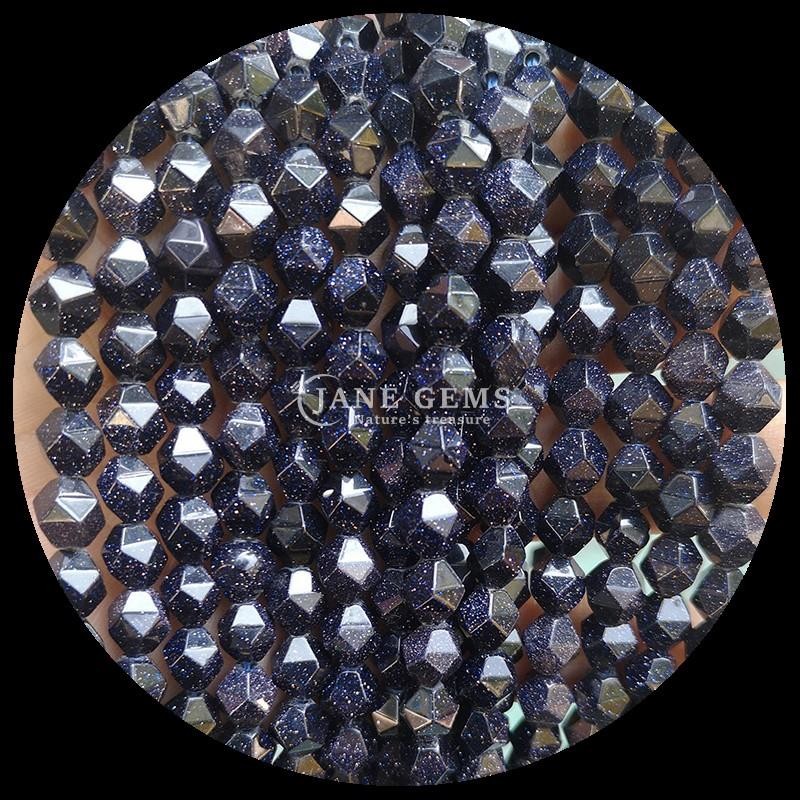 Multi-color Diamond Faceted Beads and Blue Sandstone Strands for DIY Jewelry Making