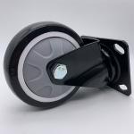 8 Inch Black PU Swivel Caster with 360 Degree Top Plate