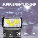 80V 3 Beads Metal Dual Color Flashing Red Blue Motorycylce LED Lucency Spotlight