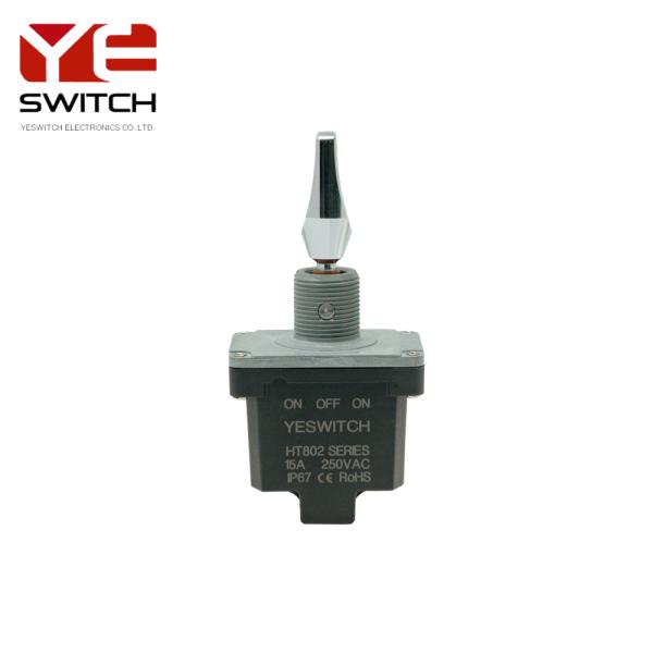 Industrial Metal Toggle Switch ON-OFF-ON Three Positions With Flat Metal Handle