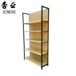 Cold Rolled Steel Q235 Wood Grain Shelves Single Side Supermarket Shelves