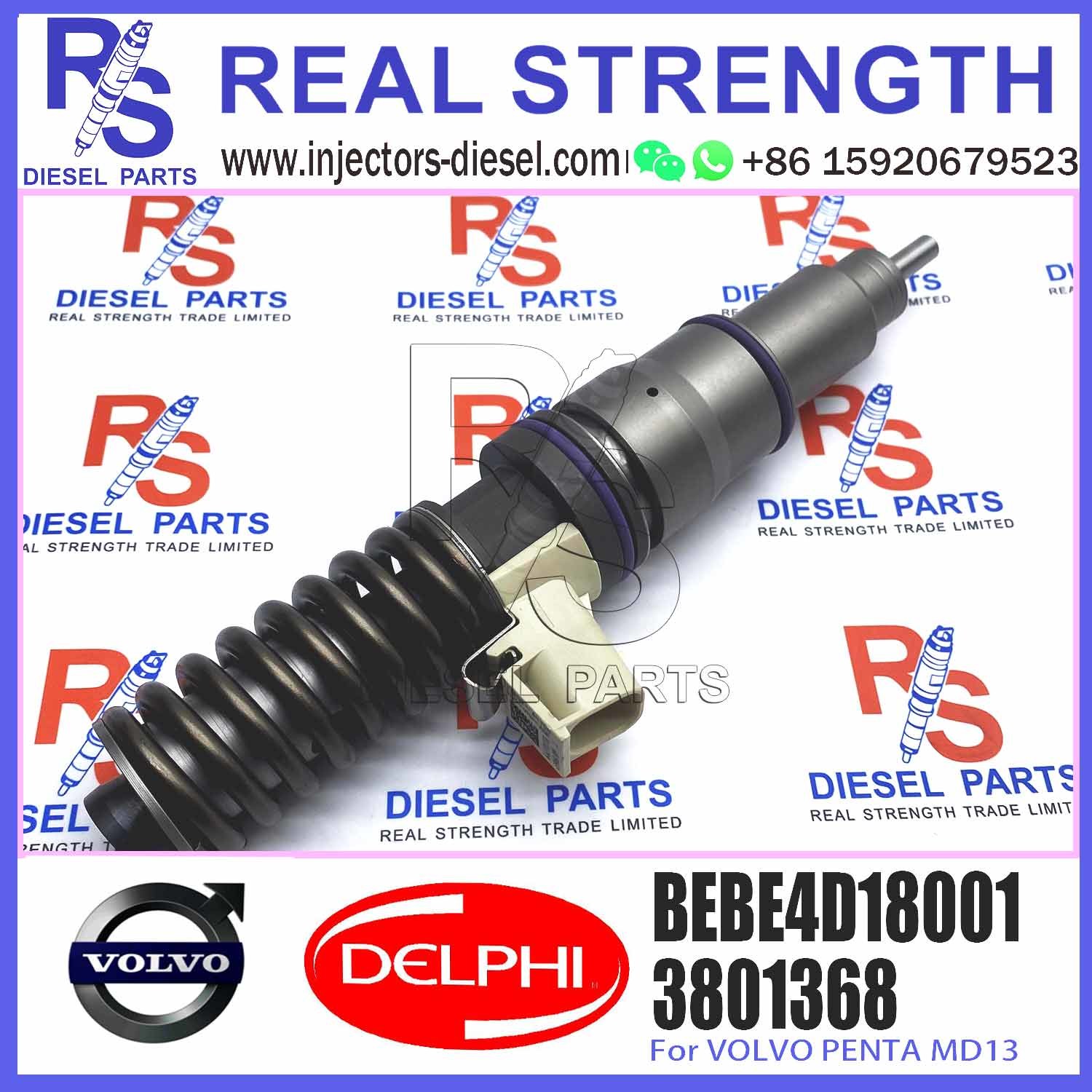 Diesel Fuel Injector 3801368 4 Pins Fuel Injection Nozzle BEBE4D27001 BEBE4D18001 For V-O-L-V PENTA MD13