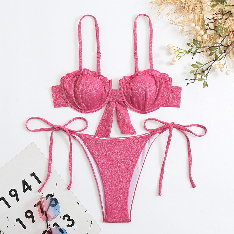 Red Swimming Suits Bikini For Women And Girls Comfortable In Stock Backless The New Type durable