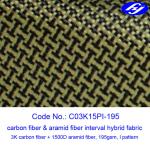 Black Carbon Yellow Para Aramid Fabric Decoration Hybrid Filament Fabric