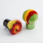 Colourful Hair Kabuki Makeup Brush For Powder Aluminum Handle
