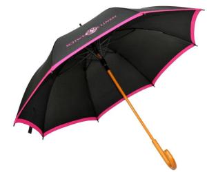 Wholesale Ladies Wooden Handle Umbrella , Fold Away Umbrella With Curved Wooden Handle from china suppliers
