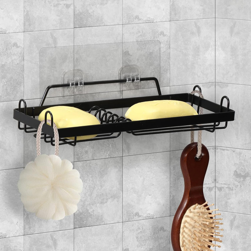 Soap Dish Sponge Holder Sink Soap Rack Soap Holder for Shower Wall