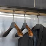 SGS Wooden Pattern Black Metal Coat Hanger For Wardrobe