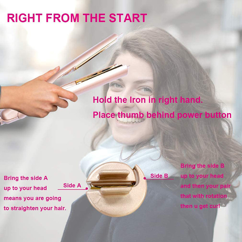 45W Hair Straightener And Curler 2 In 1 Ceramic PTC Heater Twisted Plates