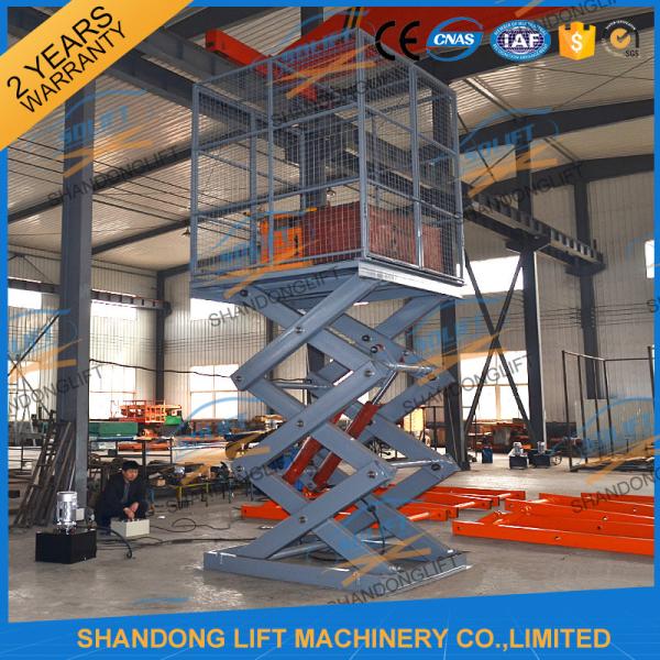 Painting / Galvanizing Stationary Hydraulic Scissor Lift For Warehouse / Factory