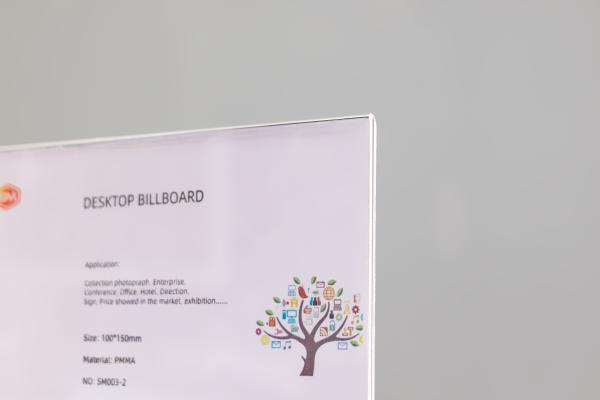 Clear Plexiglass T Shape Acrylic Sign Holder Desktop Billboard Meeting Office