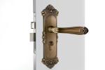 Room Door Mortise Latch Set 250x62mm Plate Antique Yellow Bronze