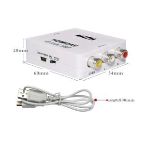 Wholesale TV DVD VCR 640x480 60Hz HDMI To RCA Adapter Low Power ROHS RCA Cable 40g from china suppliers