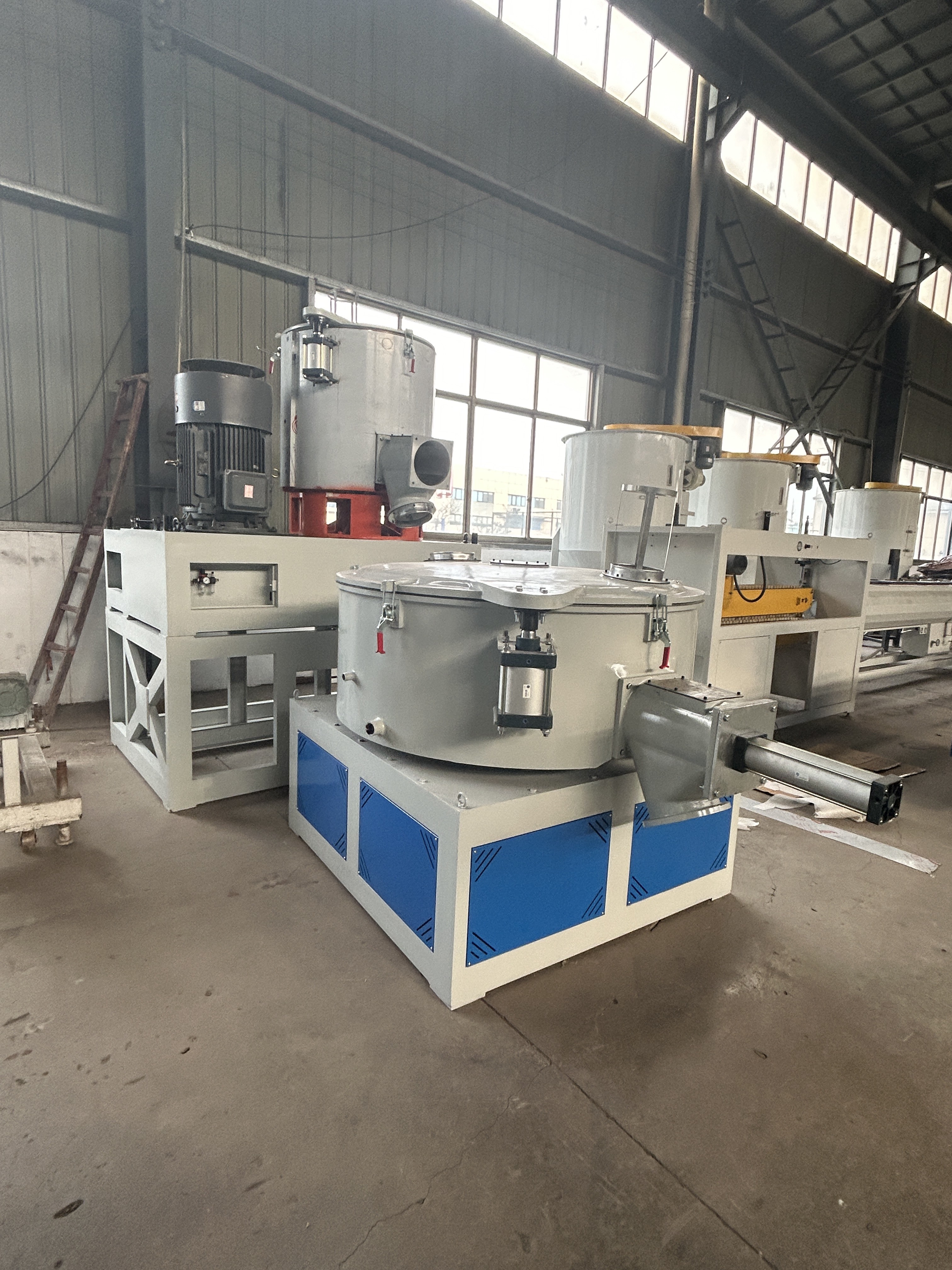 Plastic High Speed Hot Heating Cooling WPC PVC Powder Resin Turbo Mixer Machine For PVC Pipe, Window Door Profiles, Ceiling Panel, Cable Trunking,