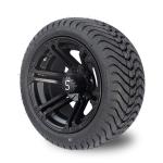 12x7 Matte Black Golf Cart Wheel Tire Combo 215/35-12 Low Profile Tire Combo 101