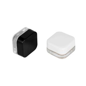 Wholesale 5ml Child Resistant Qube Clear Glass Concentrate Jar w/ Black White Cap from china suppliers