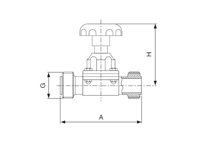 Dimension of Sanitary Threaded Diaphragm Valve – ISO/IDF Series