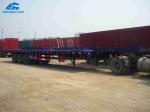 Flexible Lowbed Trailer Truck , 3 Axle Low Bed Trailer 70 Tons Loading