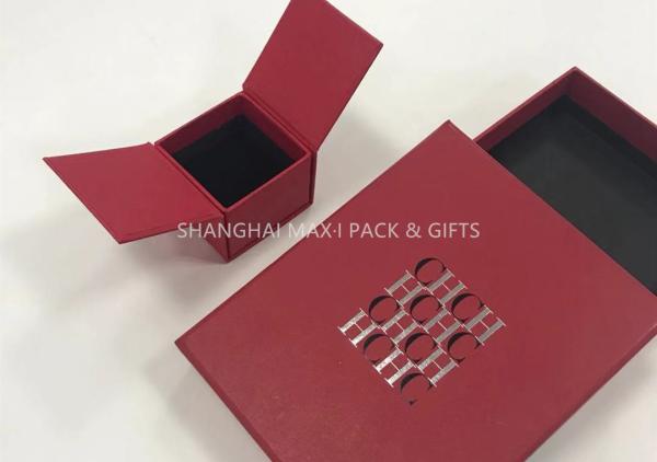 Little Red Fancy Jewelry Box For Rings Only Logo Printing Paper Wrapping 2 Sides