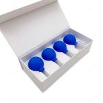4 Pieces Glass Facial Cupping Set-Silicone Vacuum Suction Massage Cups Anti