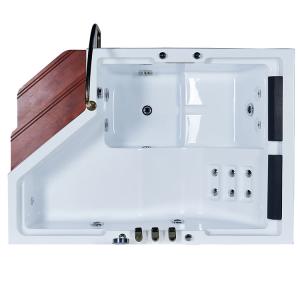 Wholesale Two Person Jacuzzi Whirlpool Freestanding Bathtub With Jets Step Adult from china suppliers