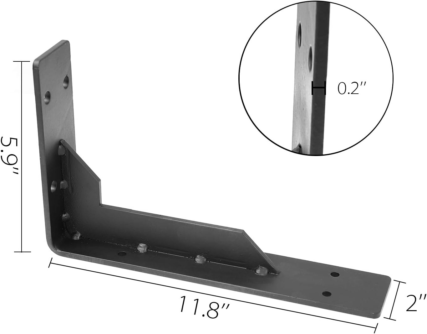 Heavy Duty Countertop Support Brackets 8-18 inch Standard 330 lb Load Iron Shelf Brackets