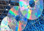 Color Change Cast Dichroic Laminated Glass Solid Structure