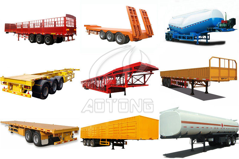 Container Trailer 2 Axle 3 Axle 20FT 40 Ft Trailer Chassis Flat Bed Flatbed Trailer