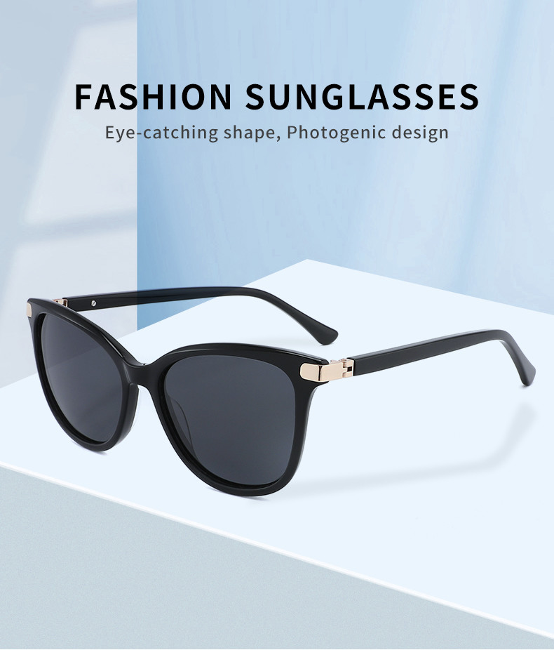 Acetate Polarized Uv Rays Protection Glasses Round Cat Eye Light weight