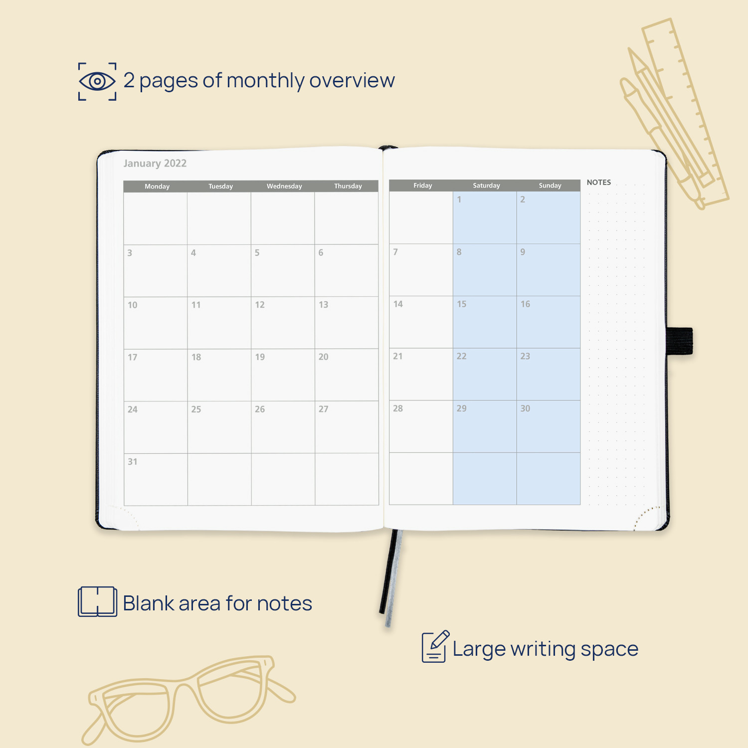 8.5'' X 6.5'' Spiral Student Weekly Planner For The Whole 2023 Year