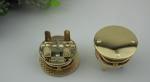 Most popular novelty design round shape light gold bag hardware twist turn locks