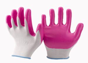 Wholesale Durable Nylon Yarn Fully Coated Nitrile Gloves , Breathable Nitrile Gloves from china suppliers