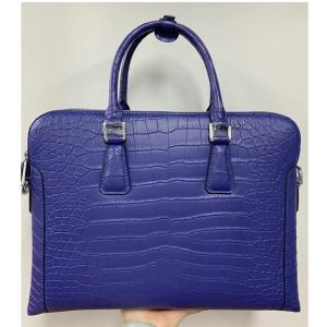 Wholesale Authentic Crocodile Belly Skin Matt Finished Businessmen Blue Briefcase Genuine Alligator Leather Male Working Purse from china suppliers