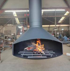 Wholesale Carbon Steel Indoor Hanging Fireplace Ceiling Mounted Suspended Wood Stove from china suppliers