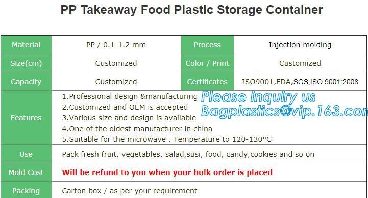 Factory Direct Lid Plastic Lunch Box Clear Food Container,Keep Fresh Crisper Food Box,Fresh Boxpp packaging disposable c