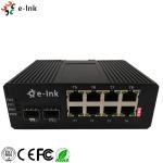 48VDC Industrial Ethernet POE Switch 8 RJ45 Ports 2 SFP Ports Redundant Power