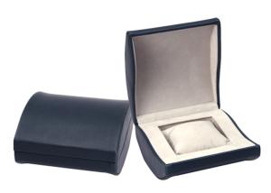 Wholesale Hand Made Wrist Watch Storage Box , Soft Grey Velvet Lining Mens Leather Watch Case from china suppliers