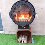 60cm 90cm Indoor Suspended Wood Burning Fire Pits Stove Fireplace High Temper