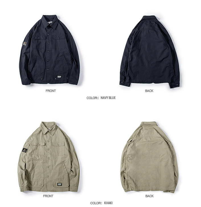 Durable Mens Reflective Jacket Oversize Streetwear Mens Military Cargo Jacket