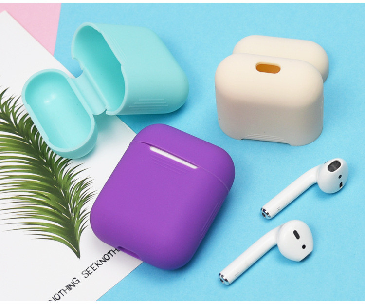 Silicone Protective Shockproof Wireless Charging Earbuds Case Cover Skin Compatible for Apple AirPods 1 & 2