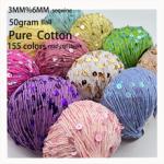 bling bling shining 2mm 3mm 4mm Metallic Sequin Glitter Knitting crochet cotton