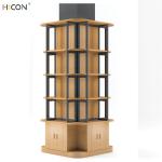 Cost Effective 4-Side Black Metal Shop Gondola Display Shelving