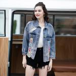 Swan Print Hole Cowboy Ladies Jackets Coats