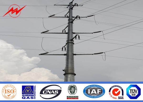 NEA Standard 30 FT Electrical Utility Poles 3mm Thickness For Philippines Power