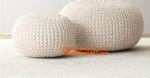 Middle size cotton crochet floor pouffe crochet pouf hassock Ottoman Floor