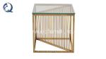 12mm Glass Stainless Steel Side Tables 49x49x51cm Golden Frame